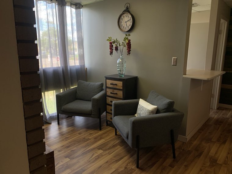 The reception seating area